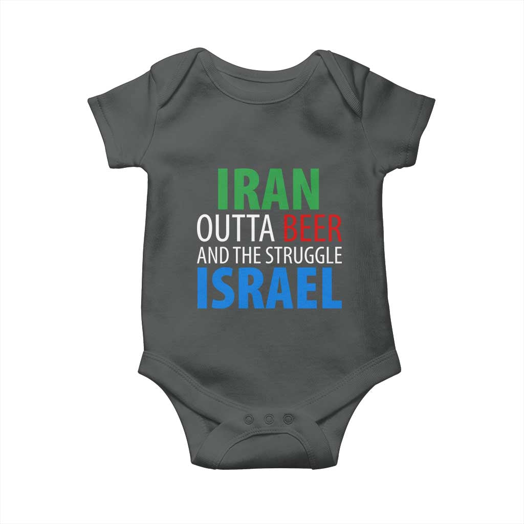 Iran And Israel Political Satire Baby Onesie The Great Beer Struggle
