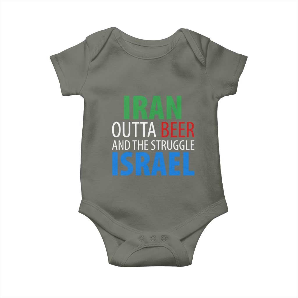 Iran And Israel Political Satire Baby Onesie The Great Beer Struggle