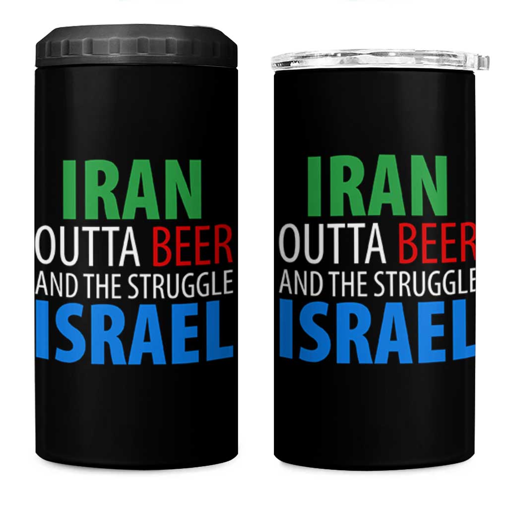 Iran And Israel Political Satire 4 in 1 Can Cooler Tumbler The Great Beer Struggle
