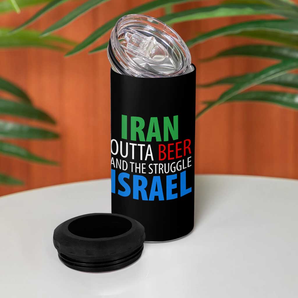 Iran And Israel Political Satire 4 in 1 Can Cooler Tumbler The Great Beer Struggle