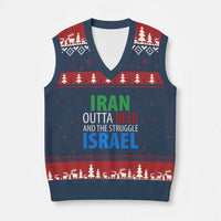 Iran And Israel Political Satire V-Neck Knit Sweater Vest The Great Beer Struggle