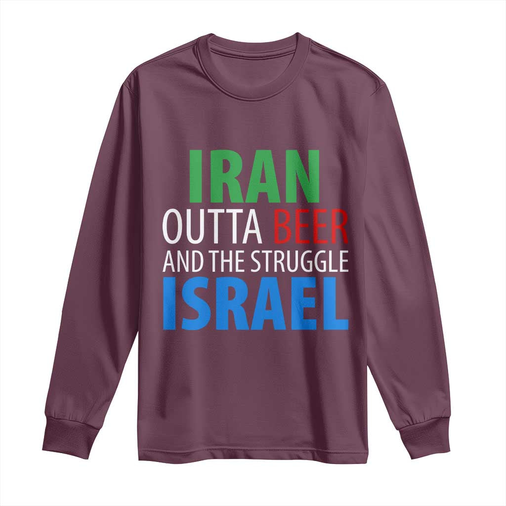Iran And Israel Political Satire Long Sleeve Shirt The Great Beer Struggle