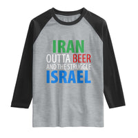 Iran And Israel Political Satire Raglan Shirt The Great Beer Struggle