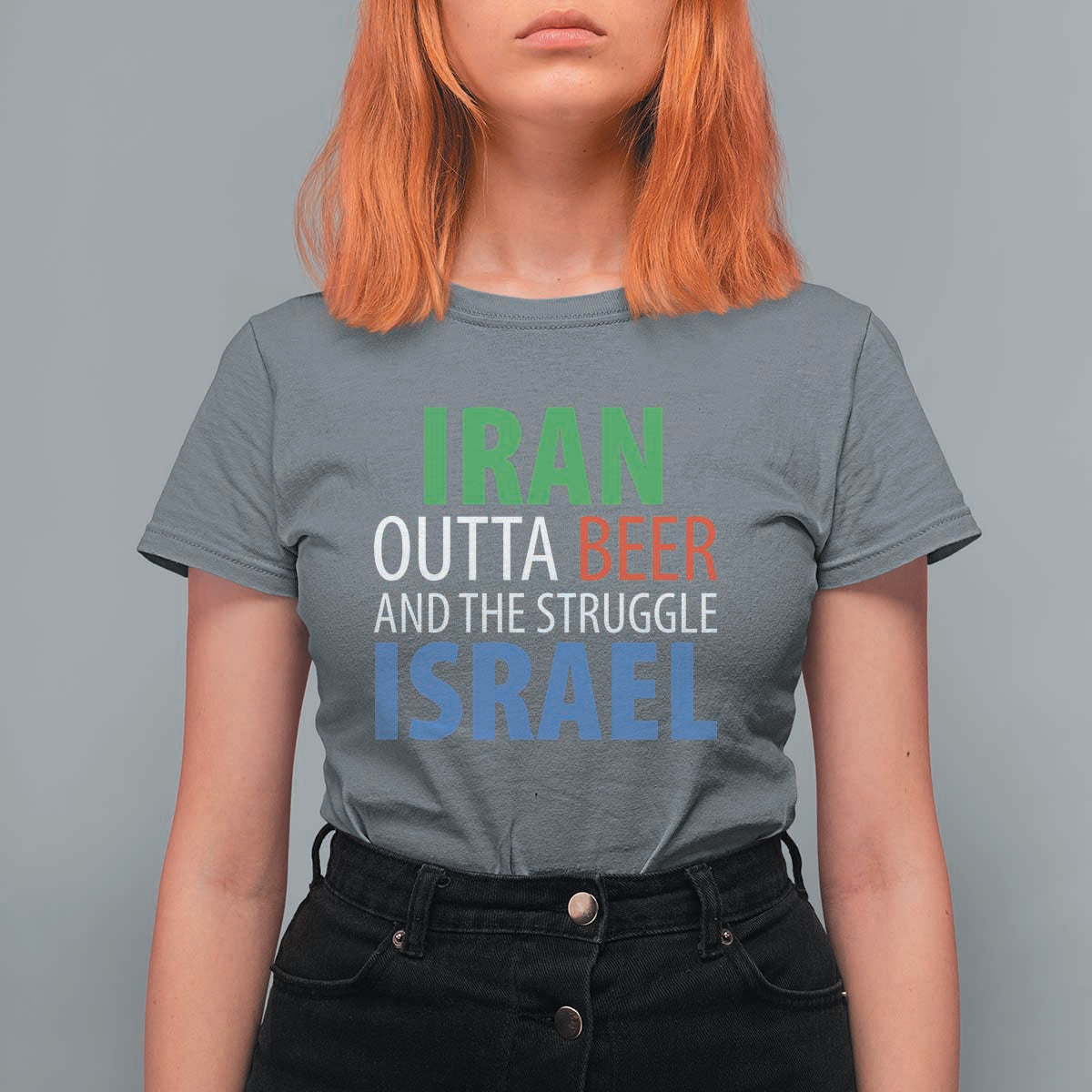 Iran And Israel Political Satire T Shirt For Women The Great Beer Struggle