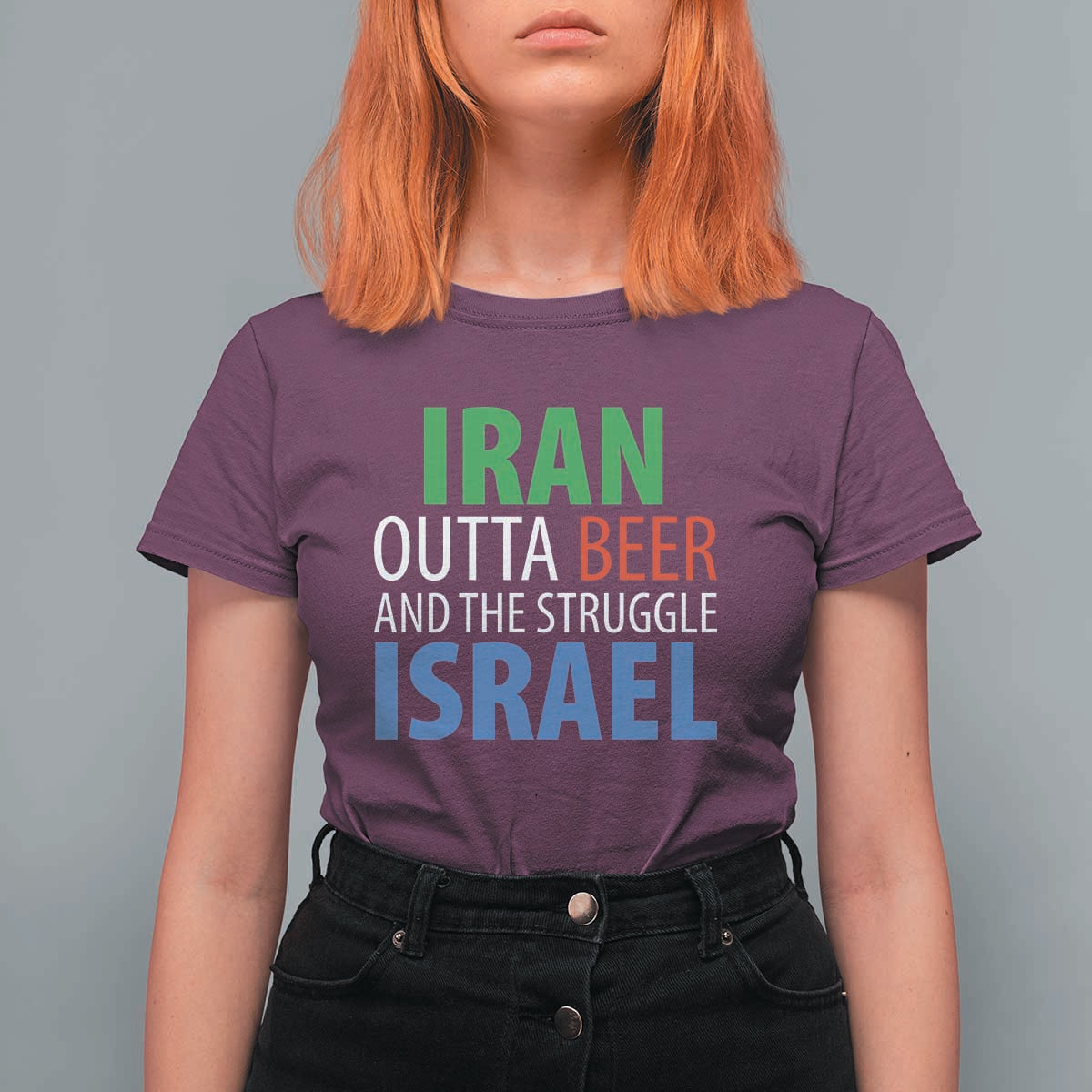 Iran And Israel Political Satire T Shirt For Women The Great Beer Struggle