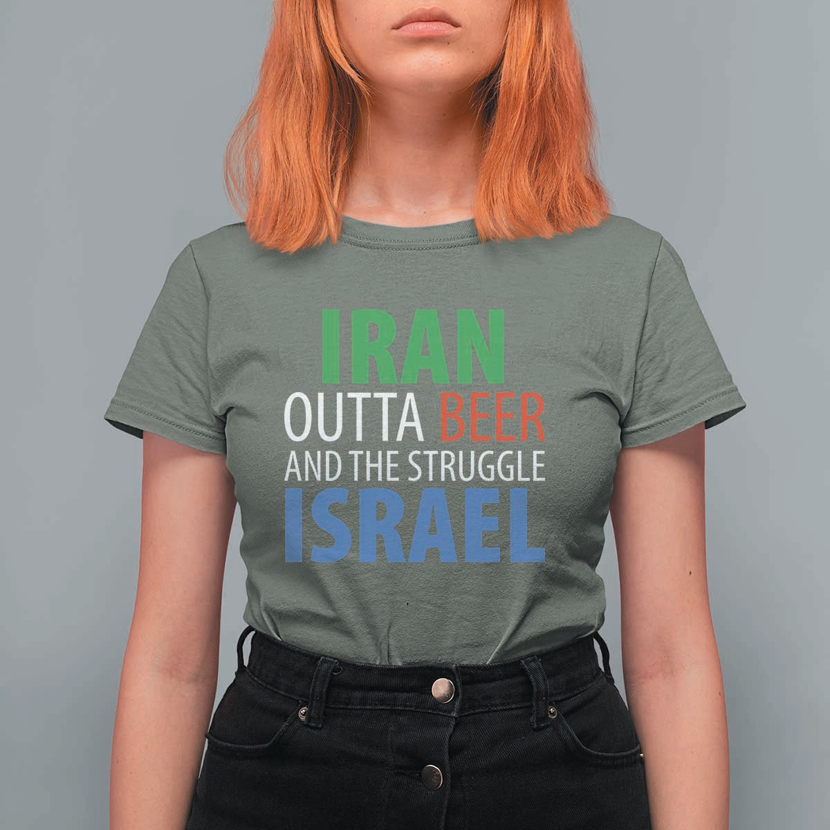 Iran And Israel Political Satire T Shirt For Women The Great Beer Struggle