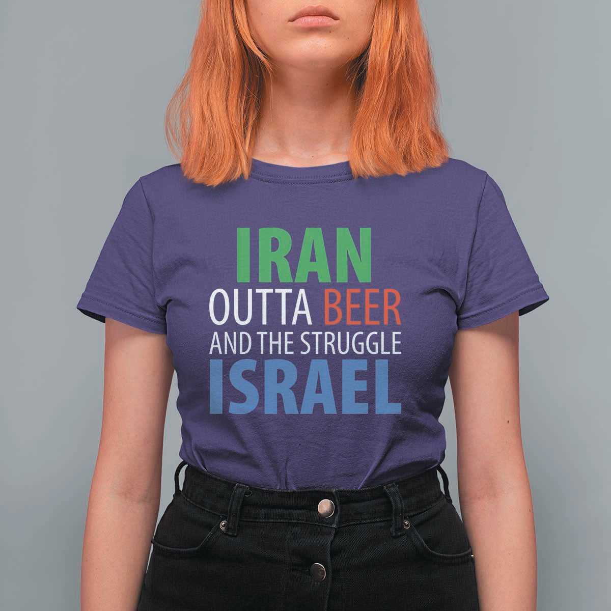 Iran And Israel Political Satire T Shirt For Women The Great Beer Struggle