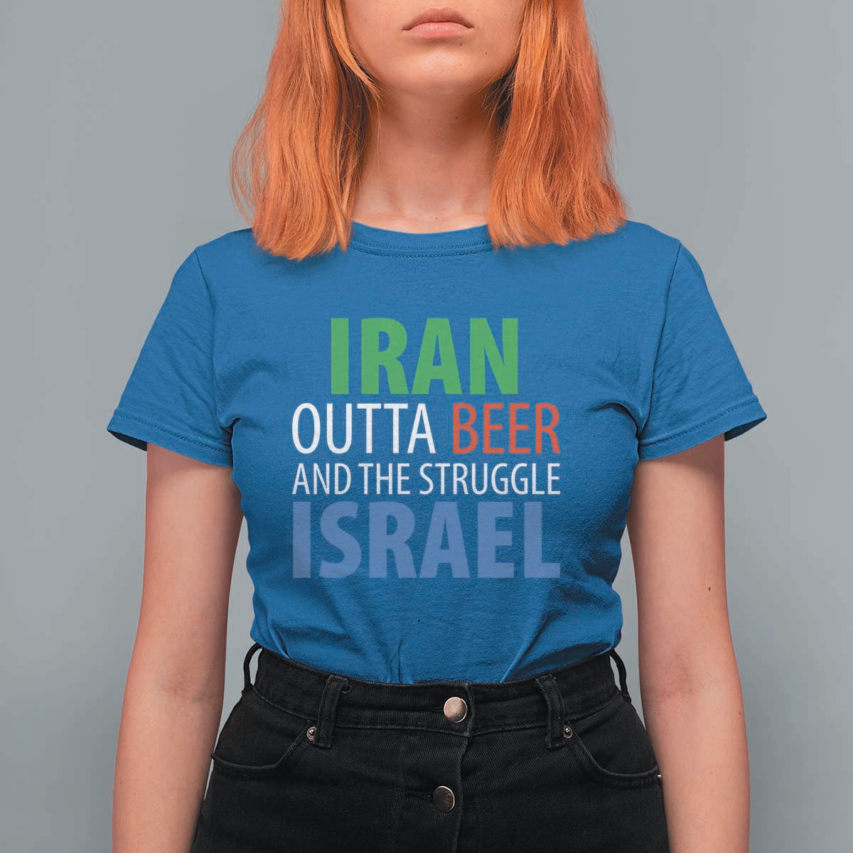 Iran And Israel Political Satire T Shirt For Women The Great Beer Struggle