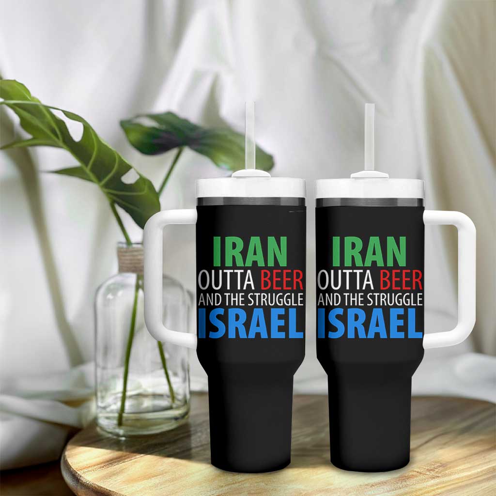 Iran And Israel Political Satire Tumbler With Handle The Great Beer Struggle