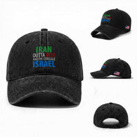 Iran And Israel Political Satire Washed Cotton Baseball Cap The Great Beer Struggle