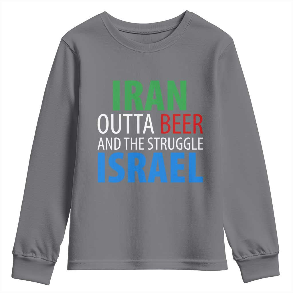 Iran And Israel Political Satire Youth Sweatshirt The Great Beer Struggle