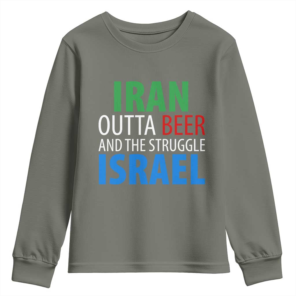 Iran And Israel Political Satire Youth Sweatshirt The Great Beer Struggle
