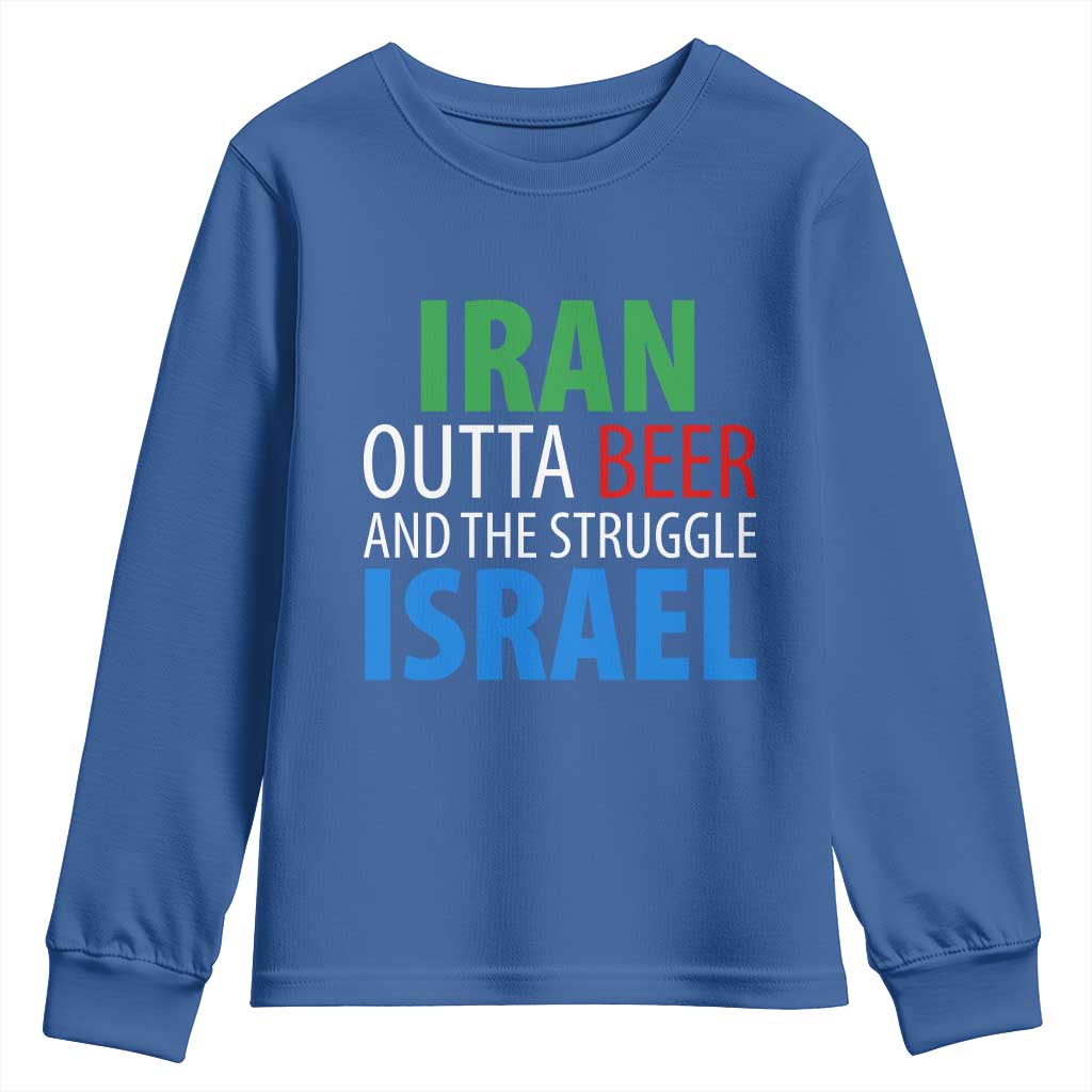 Iran And Israel Political Satire Youth Sweatshirt The Great Beer Struggle