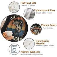 Funny Bass Fishing Throw Blanket Out Fished Him Again Fisherman Outdoor Adventure