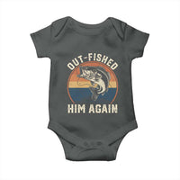 Funny Bass Fishing Baby Onesie Out Fished Him Again Fisherman Outdoor Adventure