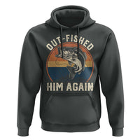Funny Bass Fishing Hoodie Out Fished Him Again Fisherman Outdoor Adventure