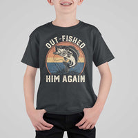 Funny Bass Fishing T Shirt For Kid Out Fished Him Again Fisherman Outdoor Adventure