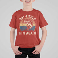 Funny Bass Fishing T Shirt For Kid Out Fished Him Again Fisherman Outdoor Adventure