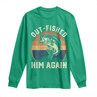 Funny Bass Fishing Long Sleeve Shirt Out Fished Him Again Fisherman Outdoor Adventure