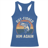 Funny Bass Fishing Racerback Tank Top Out Fished Him Again Fisherman Outdoor Adventure