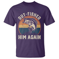 Funny Bass Fishing T Shirt Out Fished Him Again Fisherman Outdoor Adventure