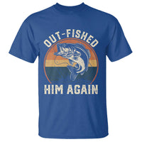 Funny Bass Fishing T Shirt Out Fished Him Again Fisherman Outdoor Adventure