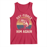 Funny Bass Fishing Tank Top Out Fished Him Again Fisherman Outdoor Adventure