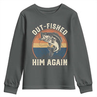 Funny Bass Fishing Youth Sweatshirt Out Fished Him Again Fisherman Outdoor Adventure