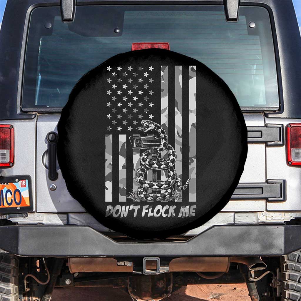 Rattlesnake Surveillance Camera US Flag Camo Graphic Spare Tire Cover Dont Flock Me