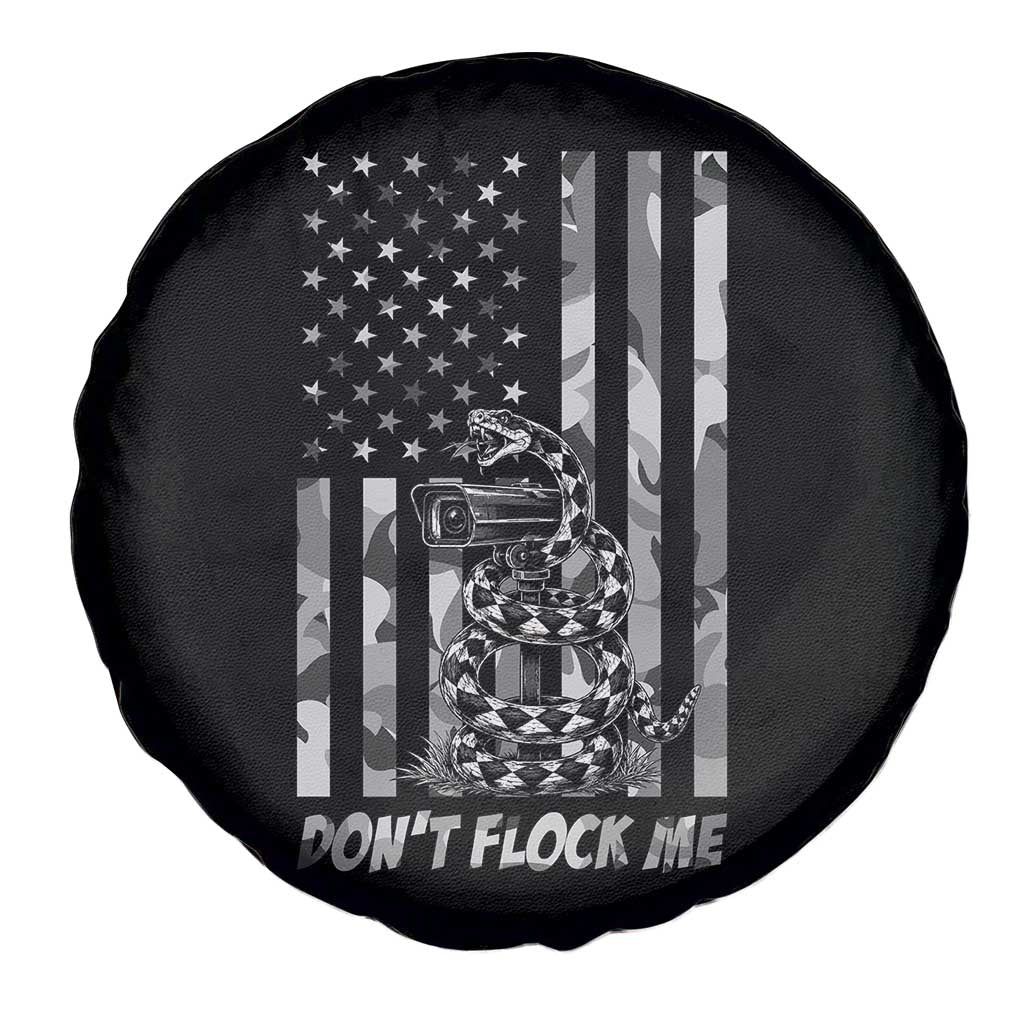 Rattlesnake Surveillance Camera US Flag Camo Graphic Spare Tire Cover Dont Flock Me