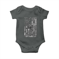 Rattlesnake Surveillance Camera US Flag Camo Graphic Baby Onesie Dont Flock Me