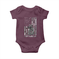 Rattlesnake Surveillance Camera US Flag Camo Graphic Baby Onesie Dont Flock Me