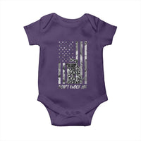 Rattlesnake Surveillance Camera US Flag Camo Graphic Baby Onesie Dont Flock Me