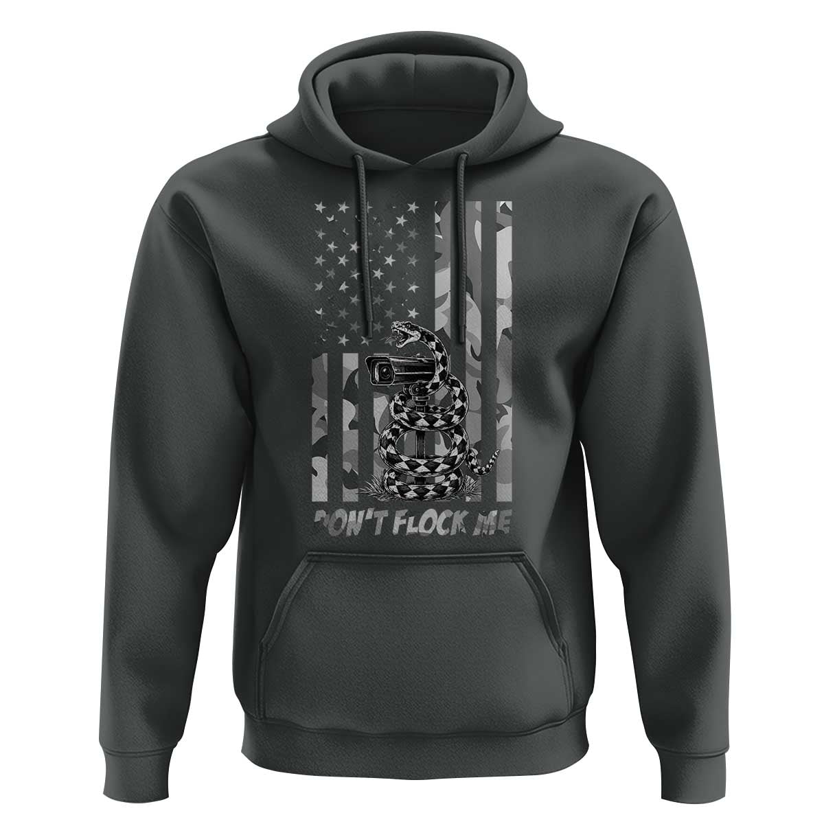 Rattlesnake Surveillance Camera US Flag Camo Graphic Hoodie Dont Flock Me
