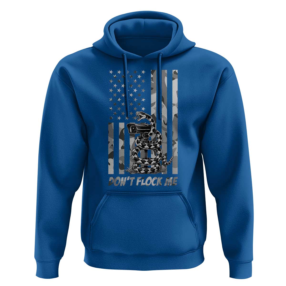 Rattlesnake Surveillance Camera US Flag Camo Graphic Hoodie Dont Flock Me