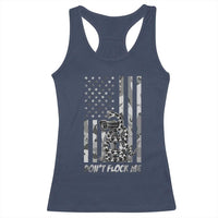 Rattlesnake Surveillance Camera US Flag Camo Graphic Racerback Tank Top Dont Flock Me