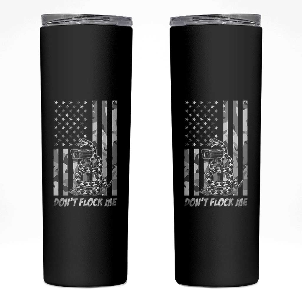 Rattlesnake Surveillance Camera US Flag Camo Graphic Skinny Tumbler Dont Flock Me