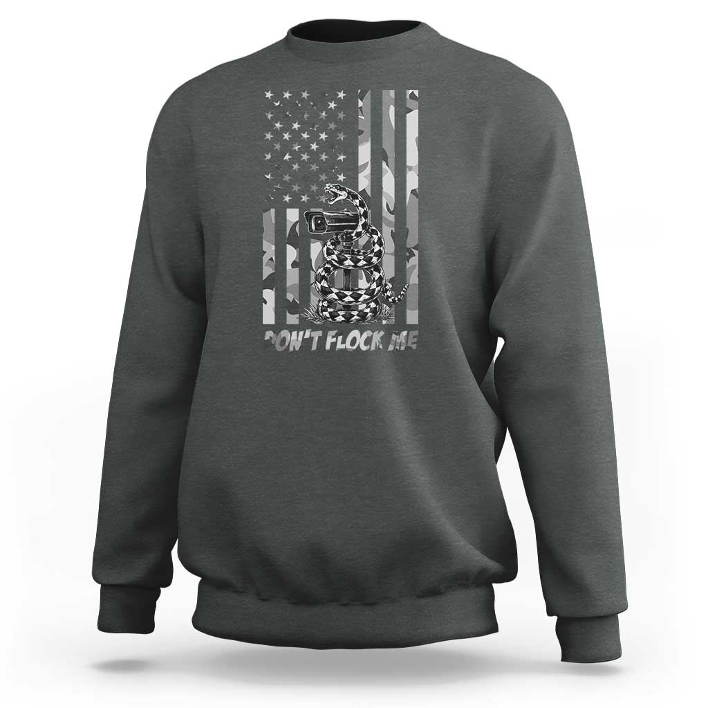 Rattlesnake Surveillance Camera US Flag Camo Graphic Sweatshirt Dont Flock Me