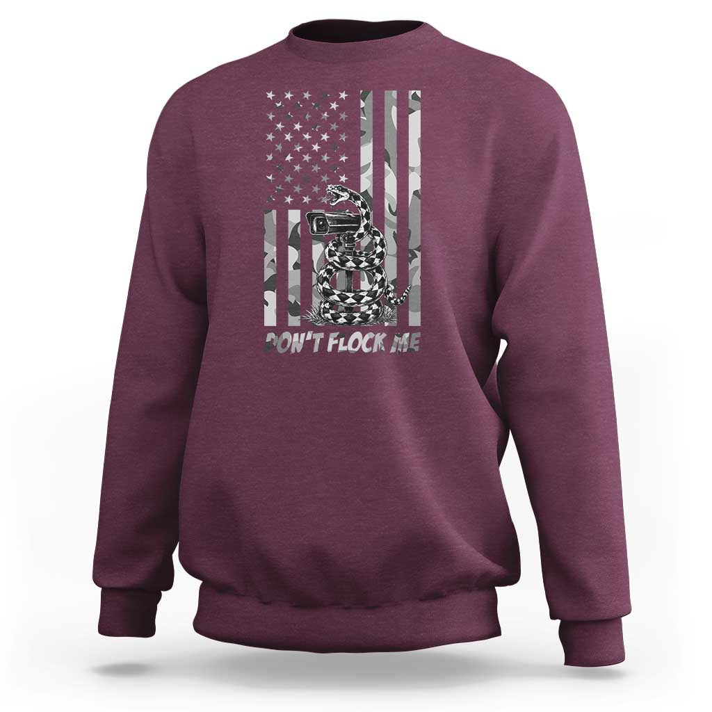 Rattlesnake Surveillance Camera US Flag Camo Graphic Sweatshirt Dont Flock Me
