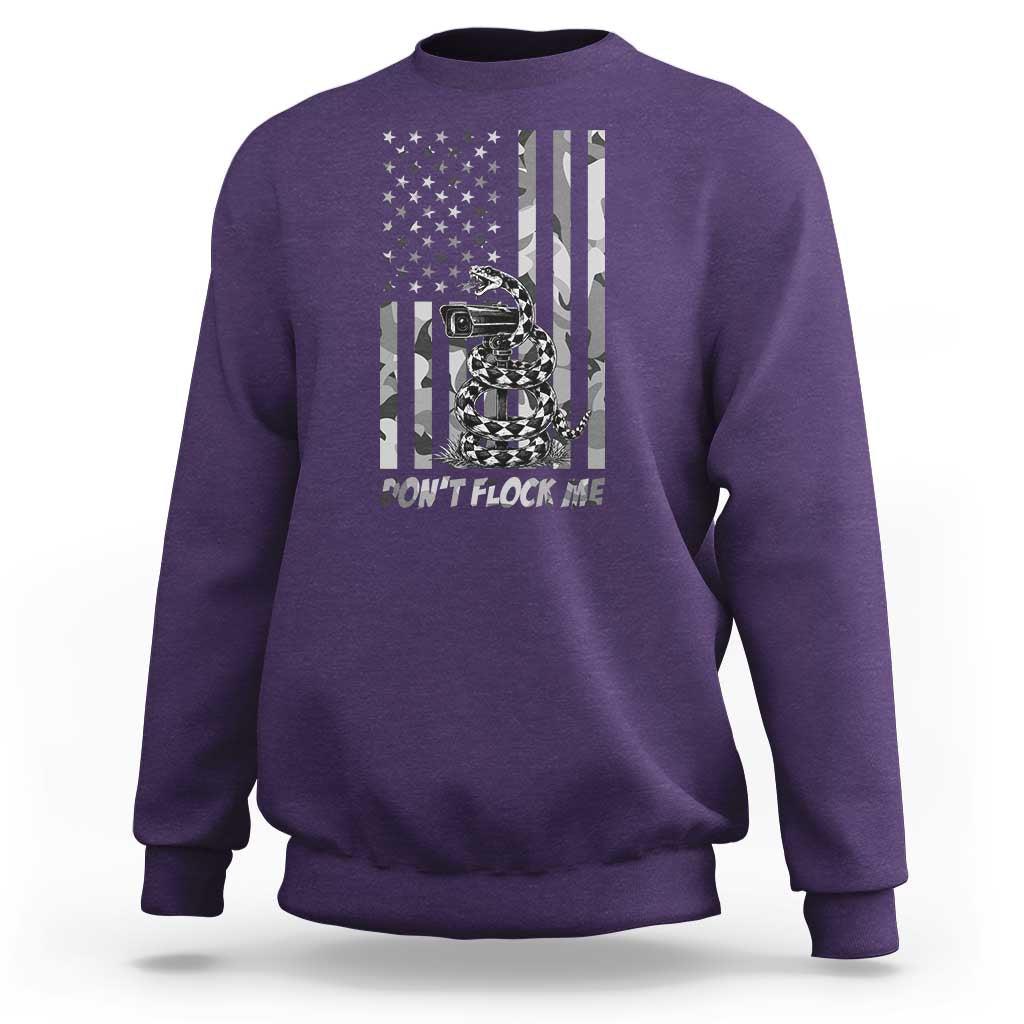 Rattlesnake Surveillance Camera US Flag Camo Graphic Sweatshirt Dont Flock Me