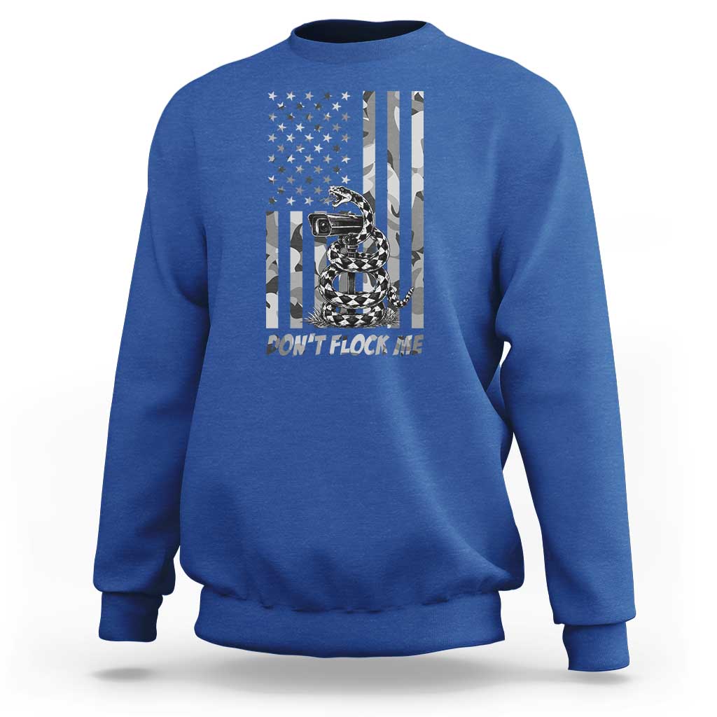 Rattlesnake Surveillance Camera US Flag Camo Graphic Sweatshirt Dont Flock Me