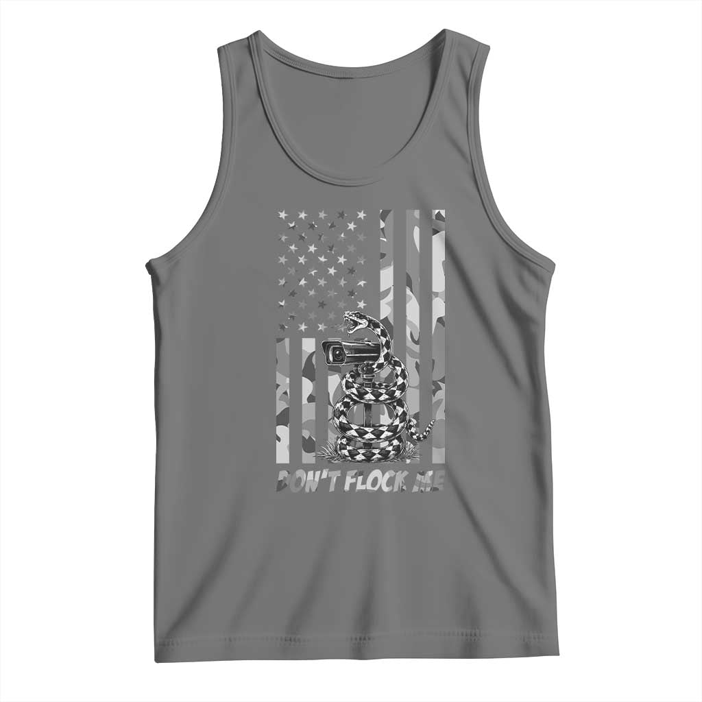 Rattlesnake Surveillance Camera US Flag Camo Graphic Tank Top Dont Flock Me
