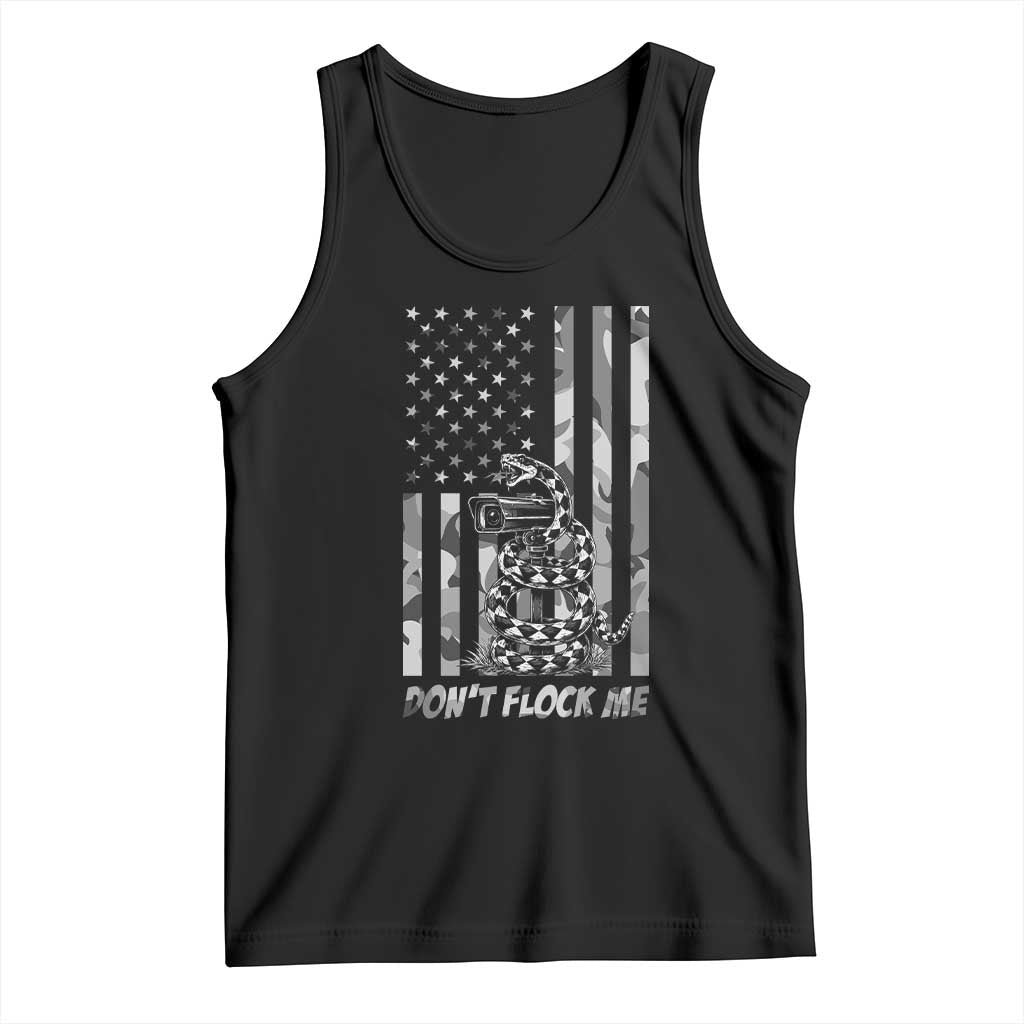 Rattlesnake Surveillance Camera US Flag Camo Graphic Tank Top Dont Flock Me