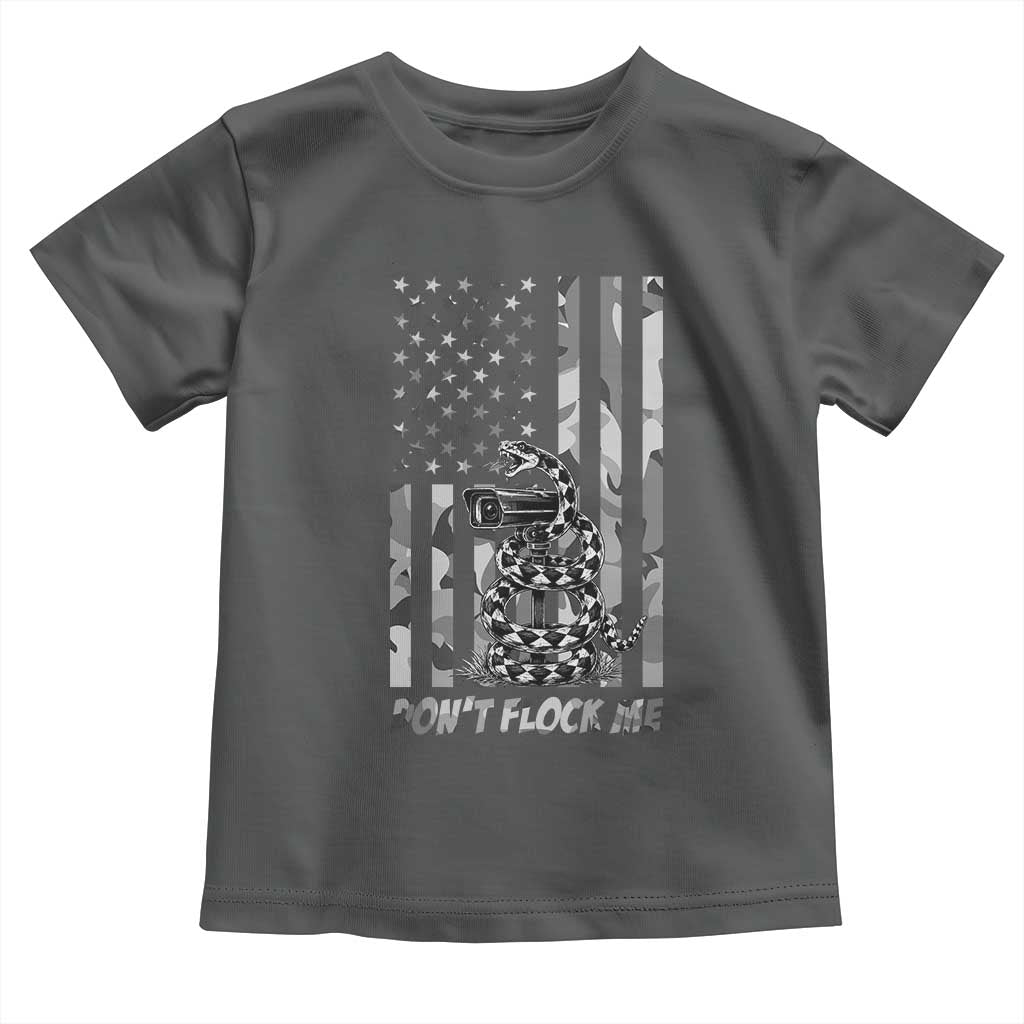 Rattlesnake Surveillance Camera US Flag Camo Graphic Toddler T Shirt Dont Flock Me