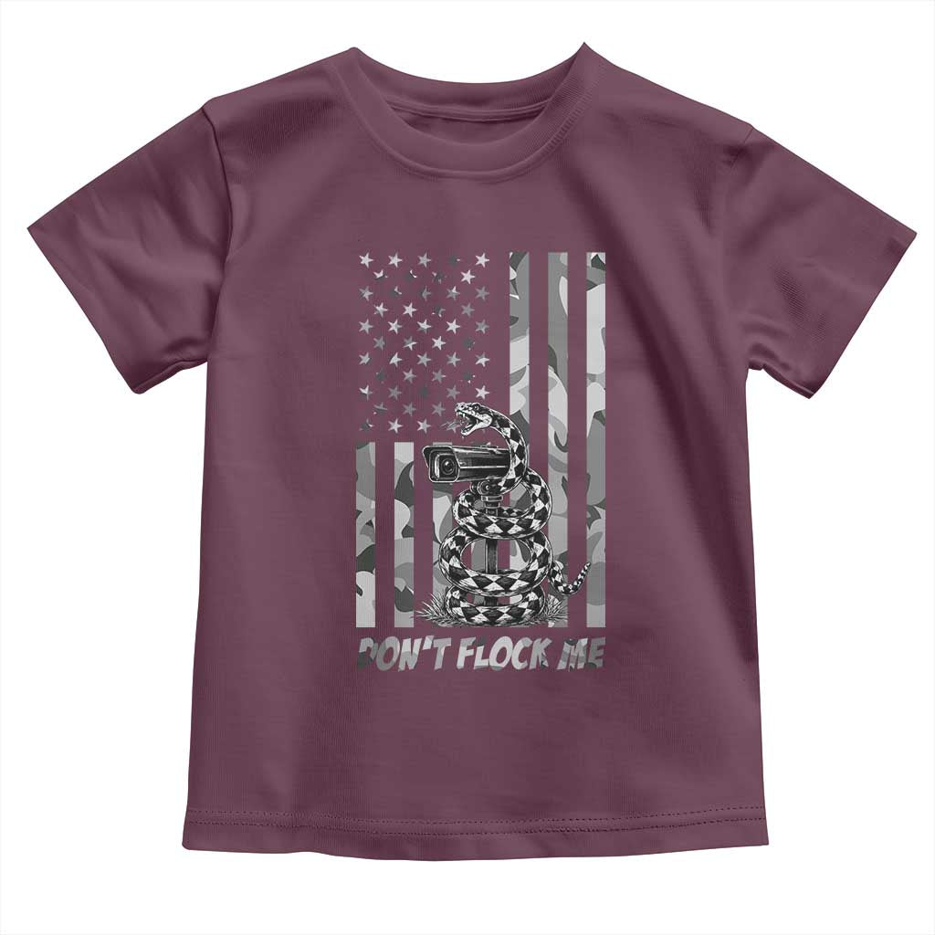 Rattlesnake Surveillance Camera US Flag Camo Graphic Toddler T Shirt Dont Flock Me
