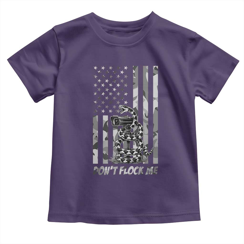 Rattlesnake Surveillance Camera US Flag Camo Graphic Toddler T Shirt Dont Flock Me