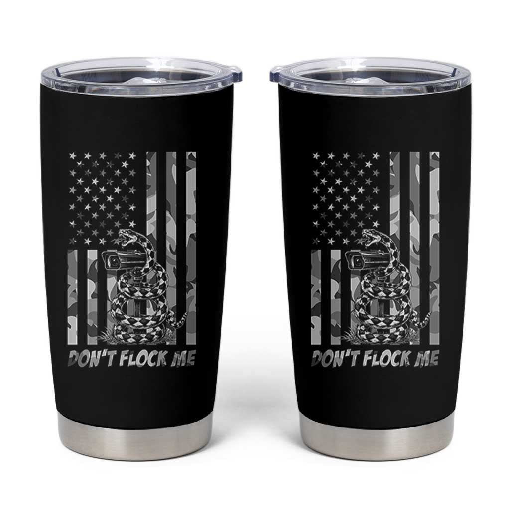 Rattlesnake Surveillance Camera US Flag Camo Graphic Tumbler Cup Dont Flock Me