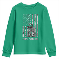 Rattlesnake Surveillance Camera US Flag Camo Graphic Youth Sweatshirt Dont Flock Me