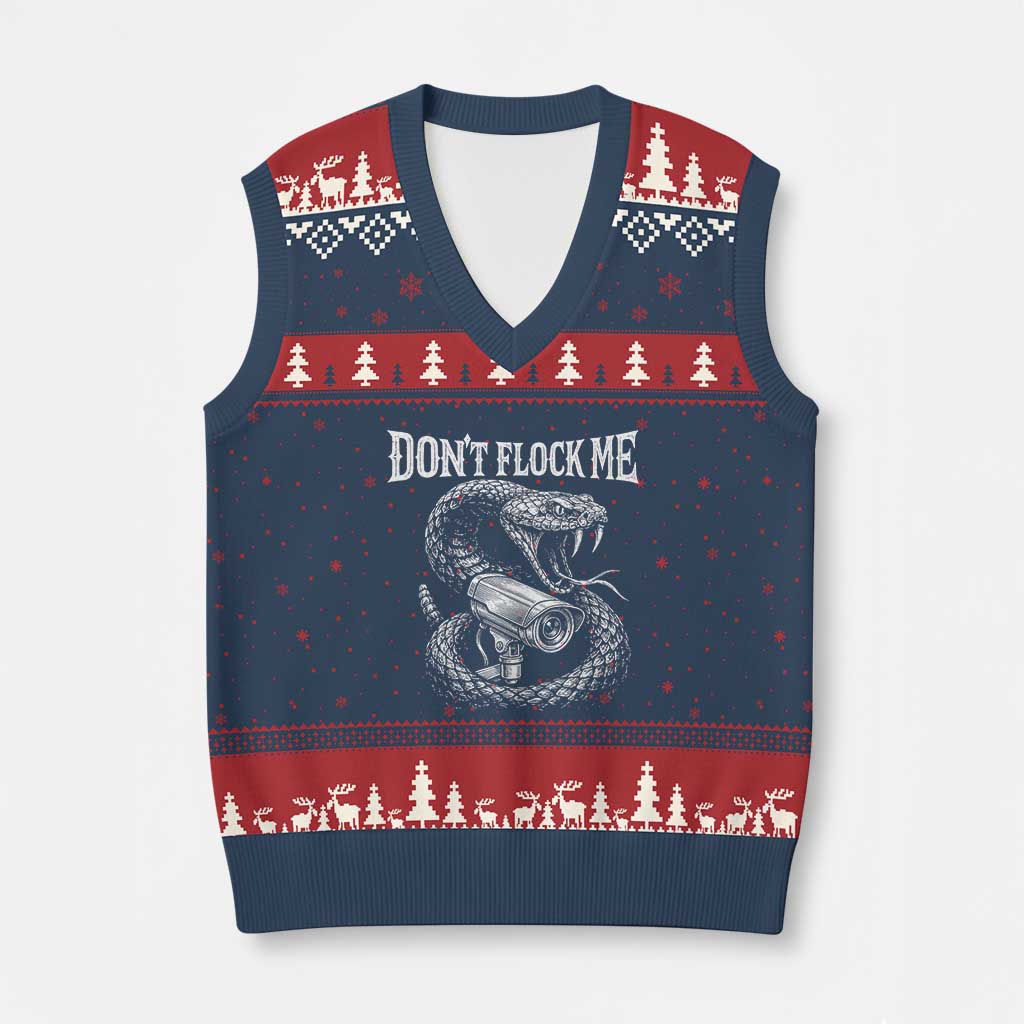 Anti Surveillance Camera Rattlesnake V-Neck Knit Sweater Vest Dont Flock Me