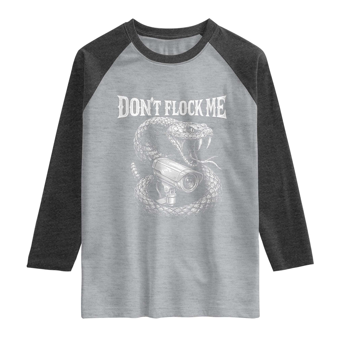 Anti Surveillance Camera Rattlesnake Raglan Shirt Dont Flock Me
